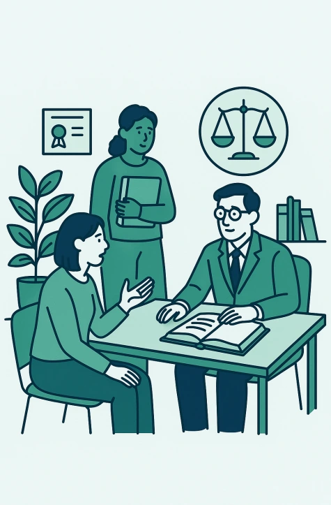 Legal advocacy community outreach illustration